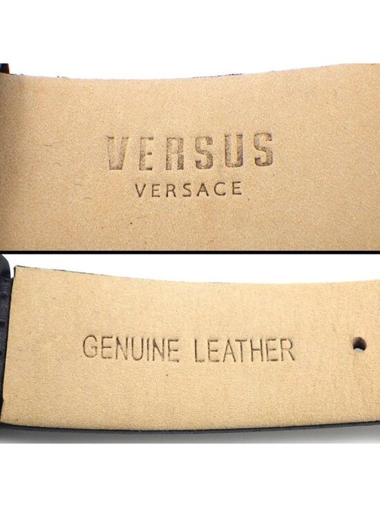 Versace Watch Palestro Date Chronograph Black Gold Dial SS Leather Quartz Analog main image 8